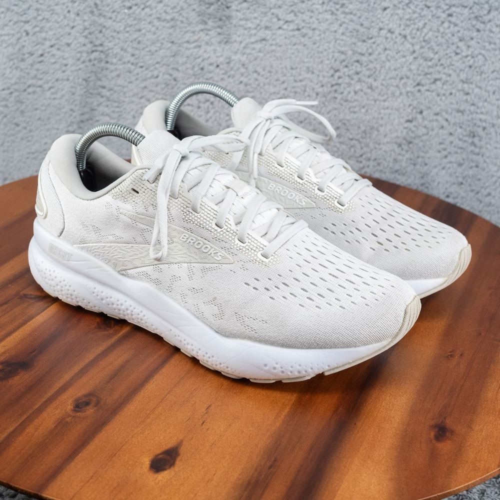 Women's Brooks Ghost 16 Running Shoes White Low Top Lace-Up US 10.5